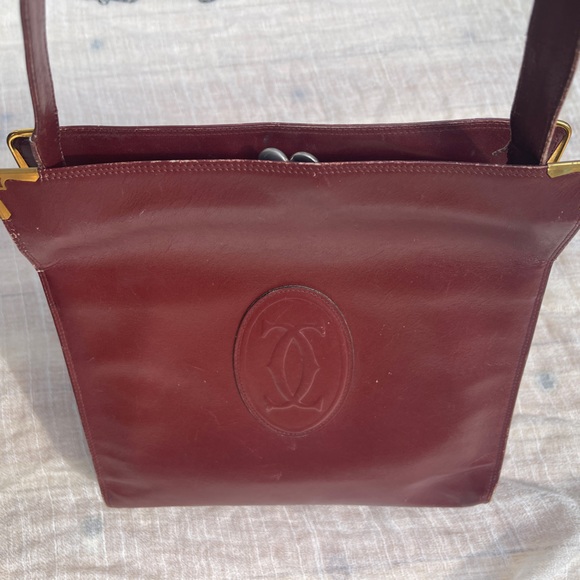 Must de Cartier Shoulder Bag Purse Crossbody Leather Authentic Vintage Clutch - Picture 14 of 15